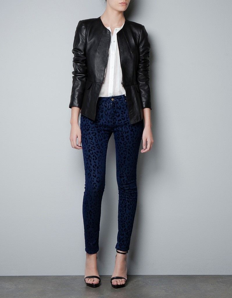 Free-shipping-2012zar-autumn-fashion-ruffle-women-s-black-long-sleeve-casual-leather-clothing-jacket-outerwear