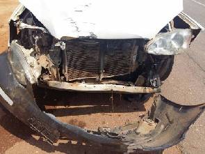 Front view of one of Bisa Kdei's vehicles 