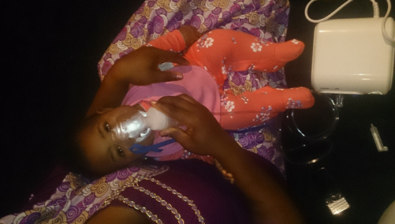 Imade Adeleke breathing Exercise Administered Nightly to help her Lungs because of exposure to second hand Smoke and cannabis infected Breast Milk 