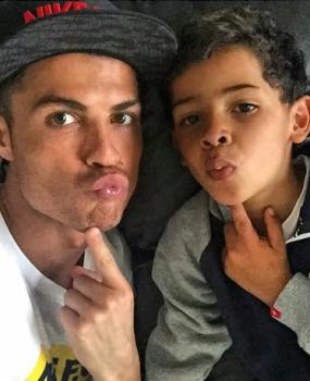 Ronaldo Makes Funny Face With His Son