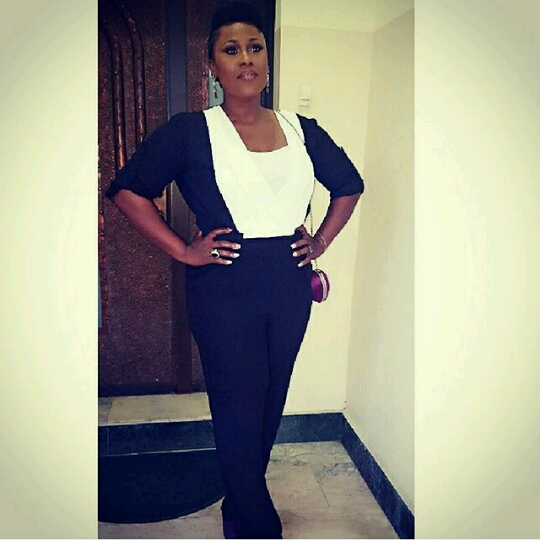 Uche Jombo Stuns In Monochrome Jumpsuit Outfit