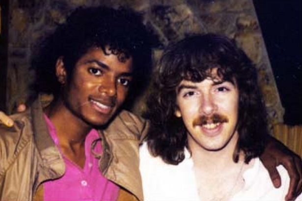 Michael Jackson and collaborator Matt Forger during the Thriller recording sessions in 1982