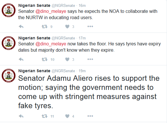 Nigerian senate tires