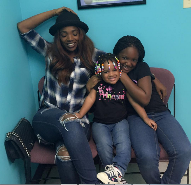 Annie Idibia and Her Daughters