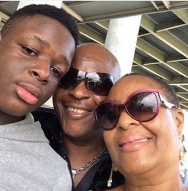 Shina Peters, Sammie and their son. Credit: Goldmyne TV