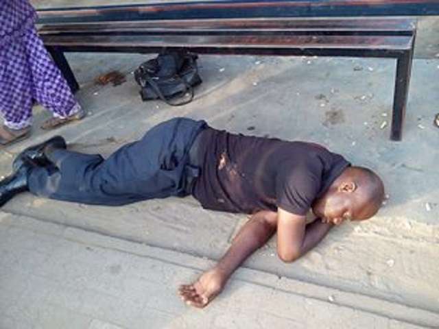 Drunk Nigerian policeman`