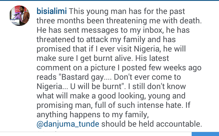 bisi alimi threatened1