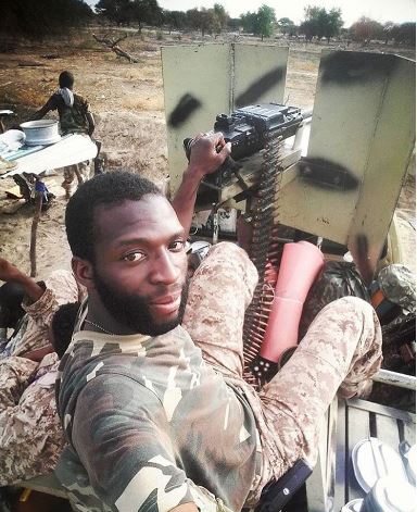 Nigerian soldier on the field