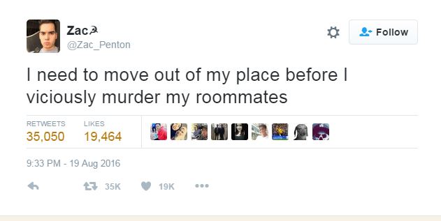 Zachary Kills roommatee