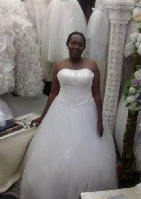 Rebecca in her wedding gown