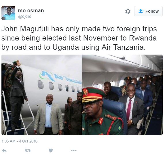 tanzanian-president-economy-class