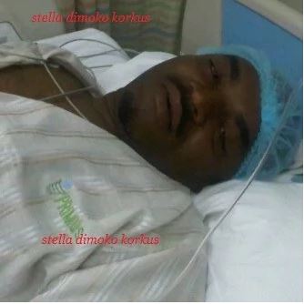 Nollywood actor Emeka Rollas on hospital bed during his first surgery in 2012
