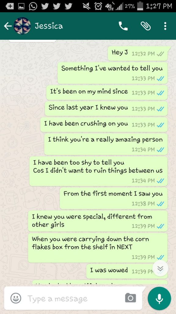 See what a Nigerian Lady did to a guy on whatsapp after he confessed his  feelings to her (photos)