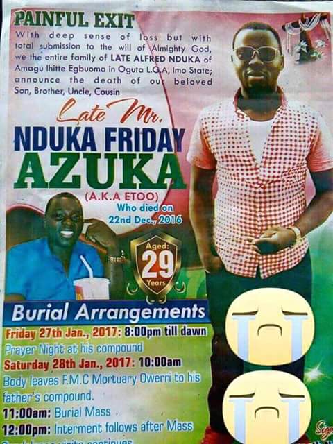 Friday Azuka Nduka buried