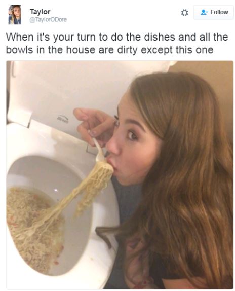 eat from toilet bowl