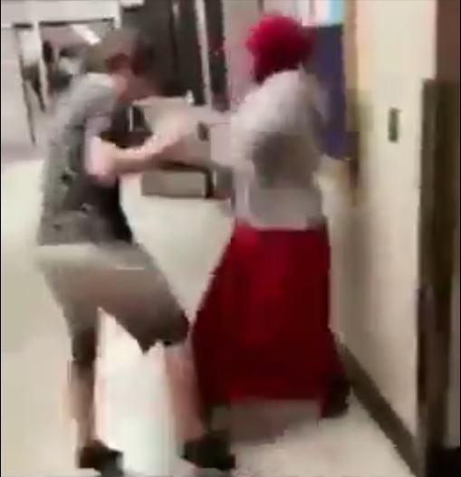 muslim girl beat boy who tried to remove her hijab