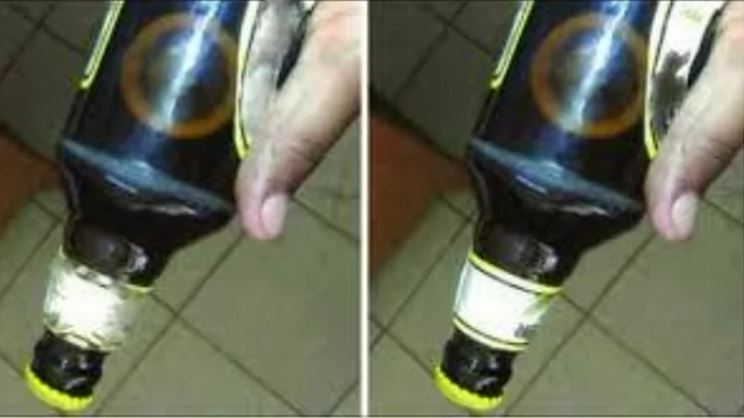 Man finds used condom inside beer bottle