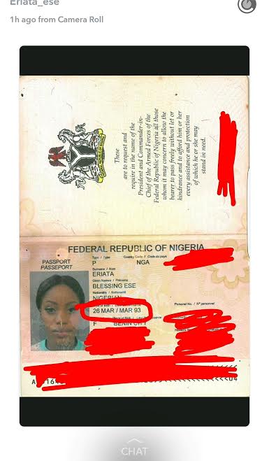 Ese Eriata shares birth certificate