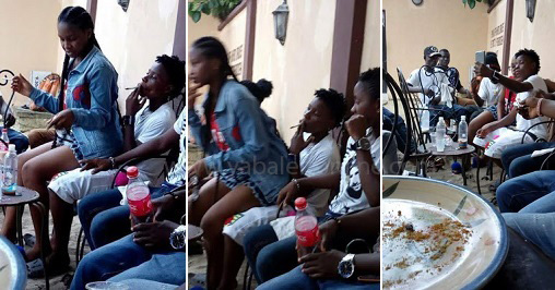 young lesbian gang spotted smoking weed