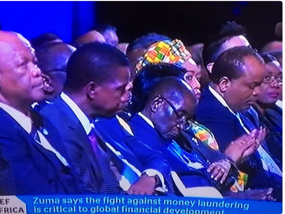 President Mugabe dozing off