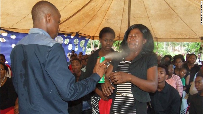 Prophet defends spraying church members