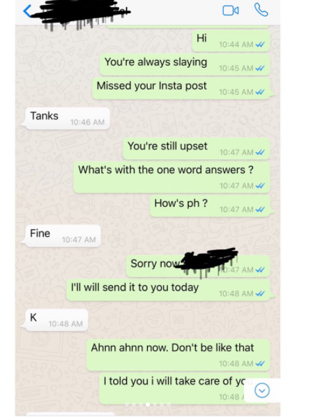 Nigerian Lady shares erotic whatsapp conversation