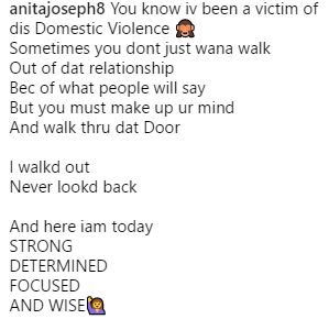 Anita Joseph Reveals