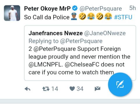 Peter Okoye's Reply