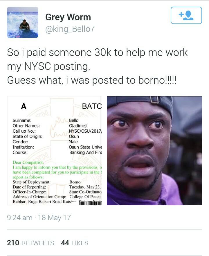 Twitter User Gets Posted Borno State