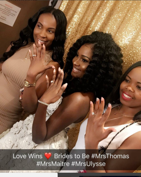 3 friends flaunts engagement rings