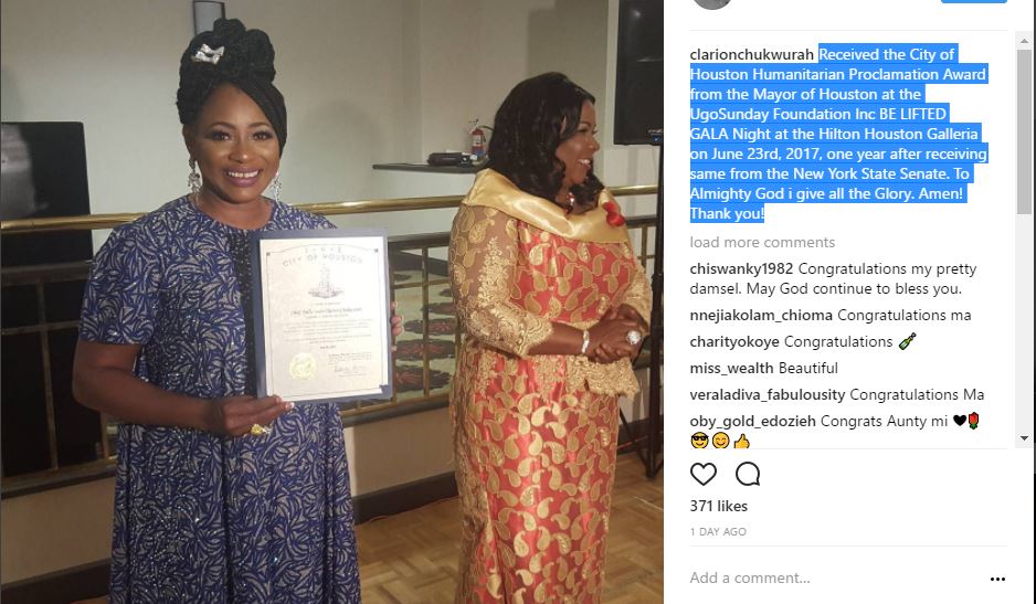 clarion chukwurah receives award