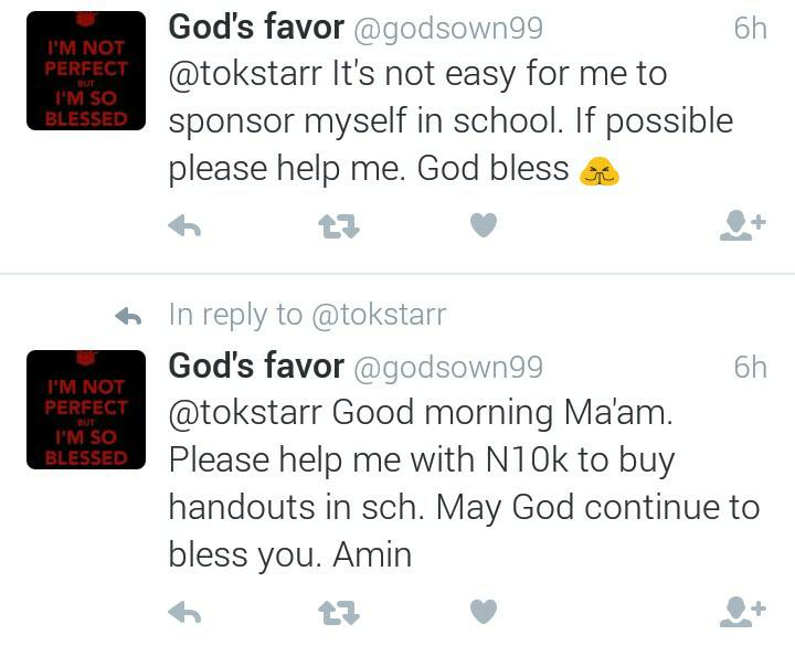 toke makinwa helps follower