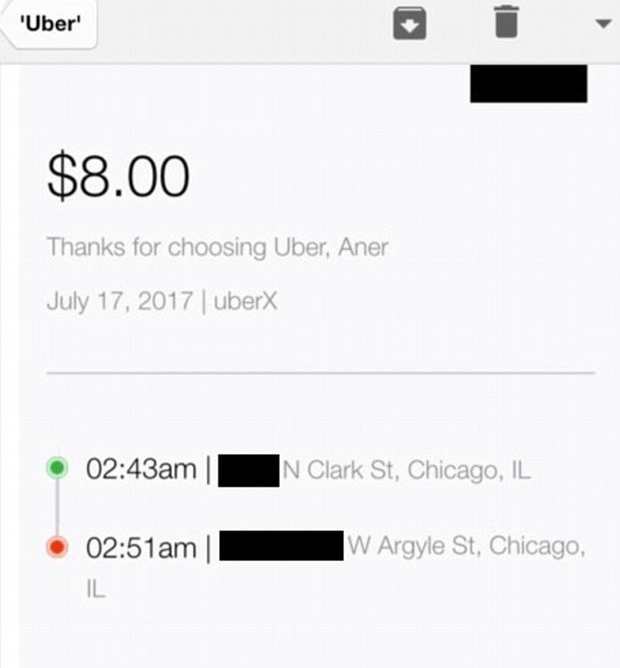Uber passenger films driver