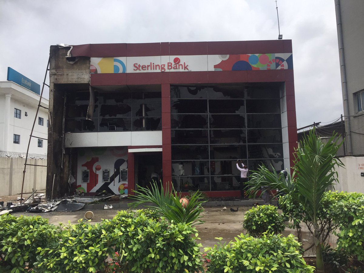 angry truckers burn sterling bank