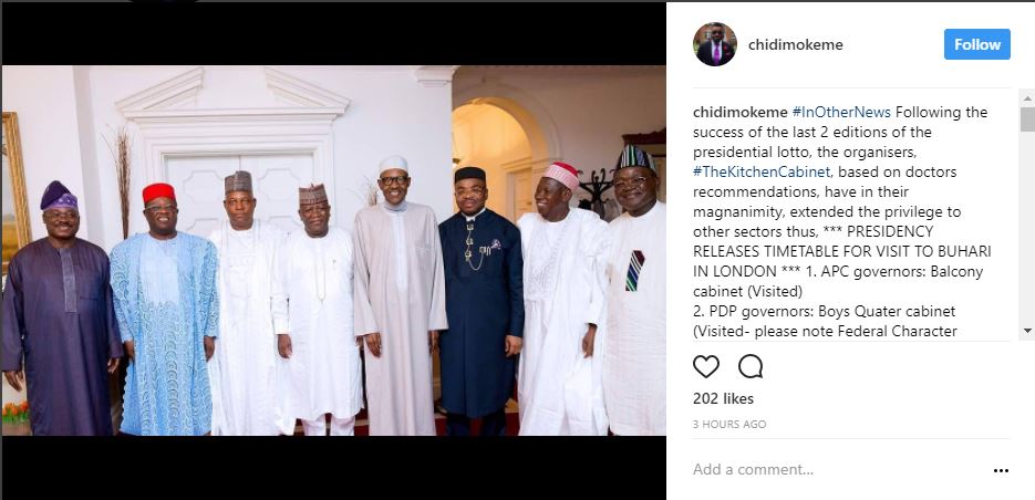 chidi mokeme mocks Presidency