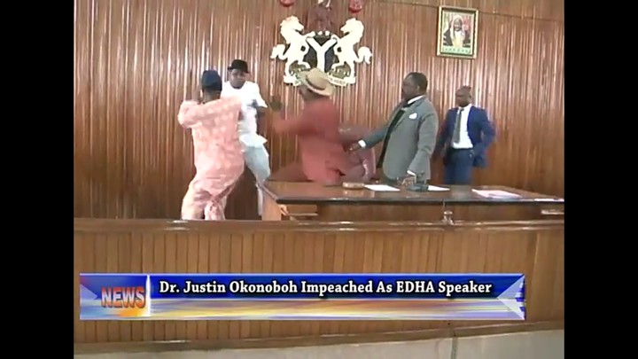edo state lawmakers wrestles fiercely