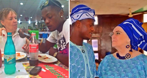 nigerian man celebrates older white wife