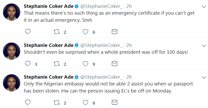 oap stephanie coker slams nigerian embassy
