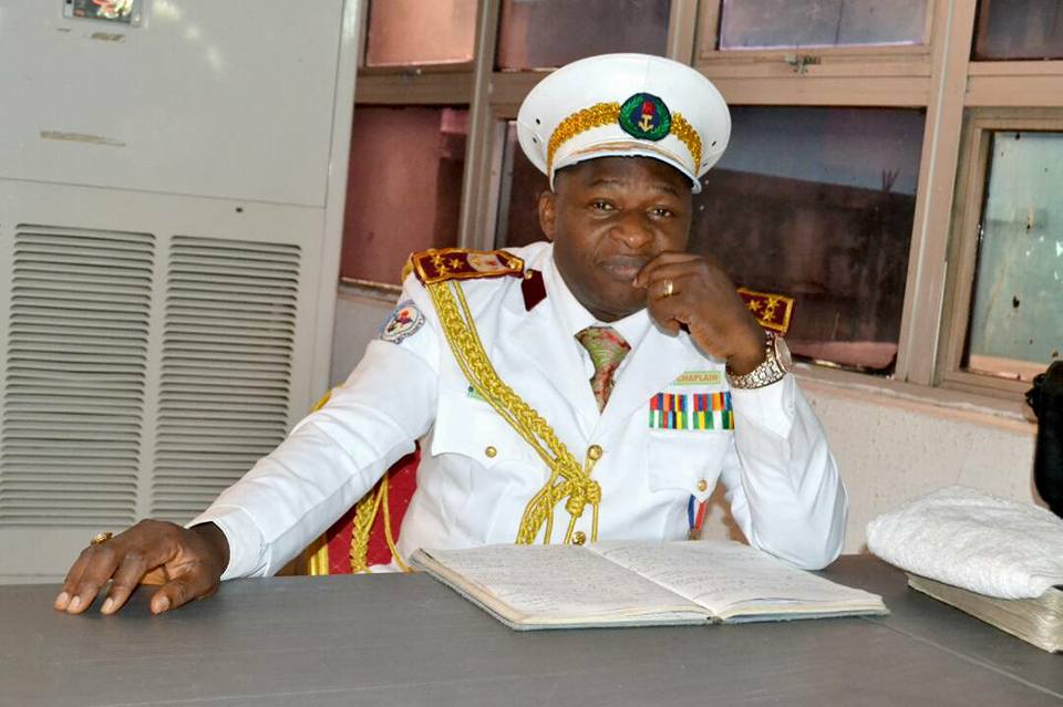 flamboyant nigerian pastor wears military outfit