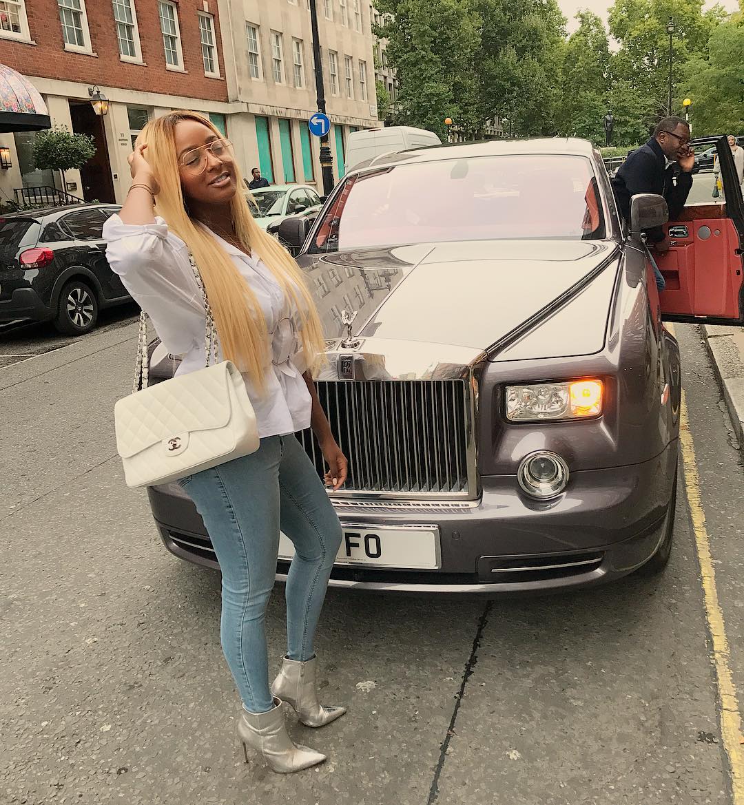 DJ Cuppy Flaunts Customized Rolls Royce