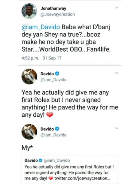 Davido Acknowledges