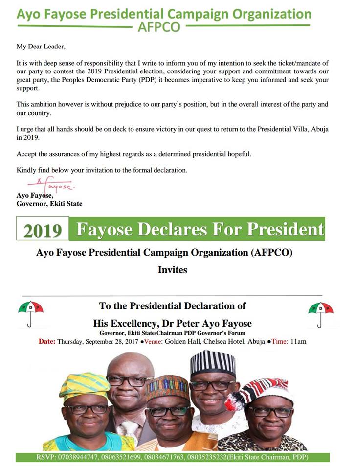 Ayo Fayose Insists