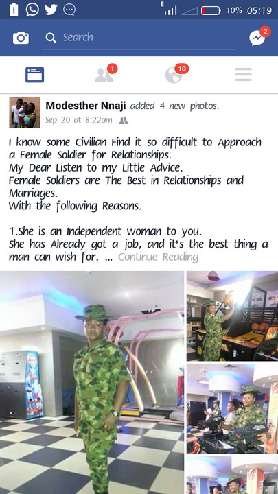 Nigerian Female Soldier says