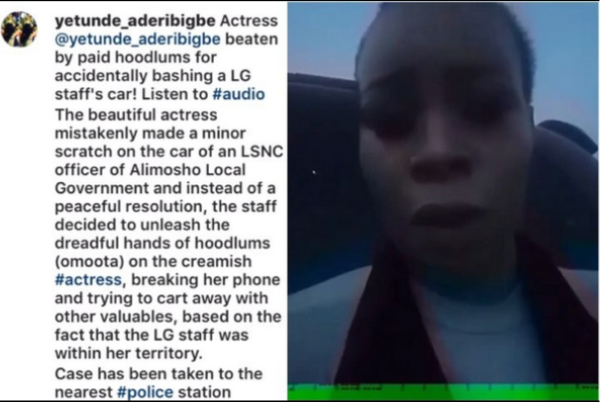 Thugs Beat Actress Yetunde Aderibigbe