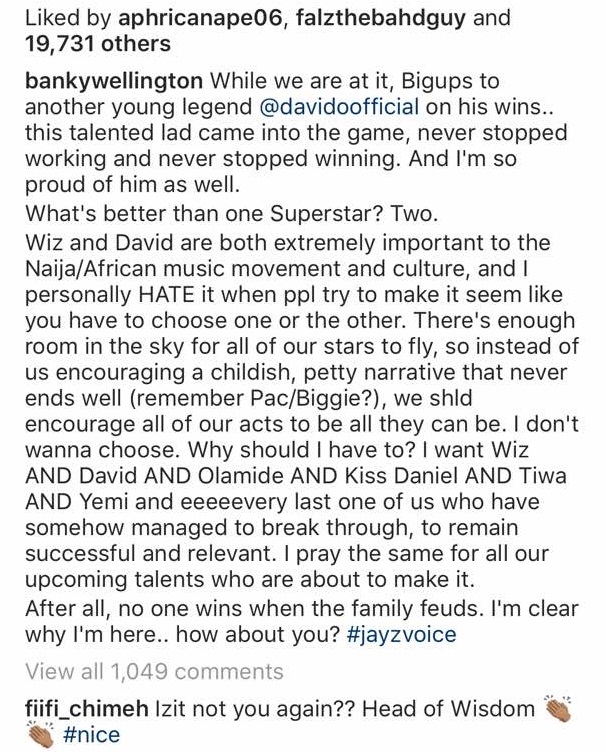 Banky W celebrates Wizkid