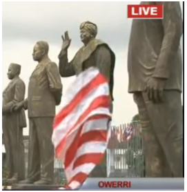 Governor Rochas Okorocha Unveils Liberian President's Stature