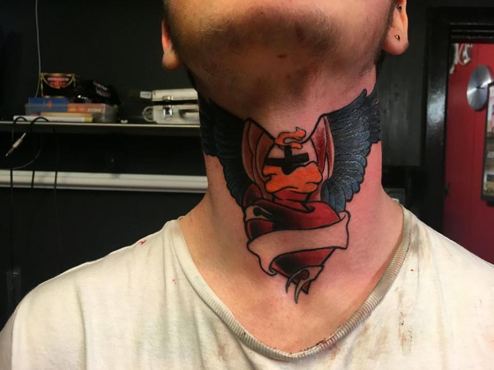 21-year-old huge neck tattoo