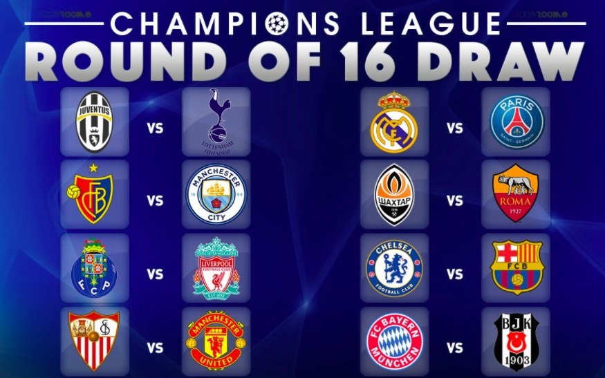UCL Last 16 Draws