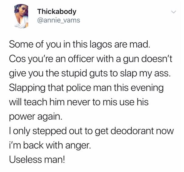 Nigerian Lady slaps policeman