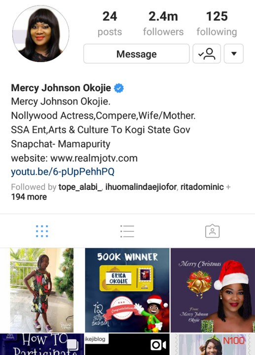 mercy johnson deletes